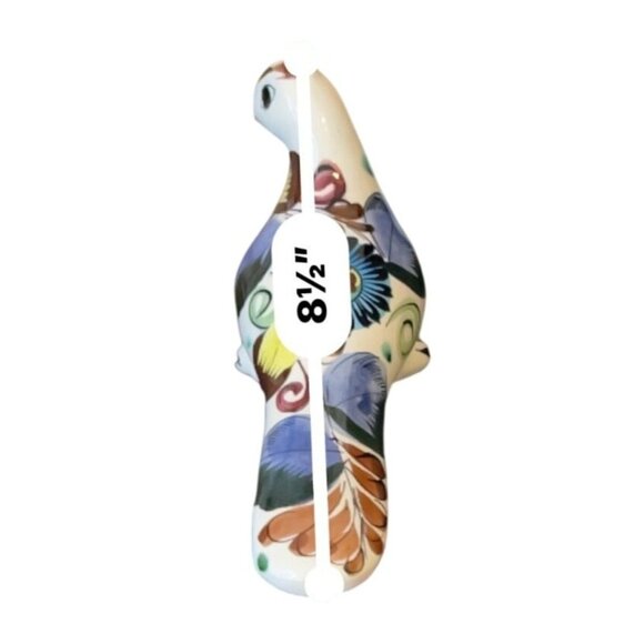 Handmade Mexican Peacock Ceramic Folk Art Figurine 8" Vintage Estate - Picture 5 of 12